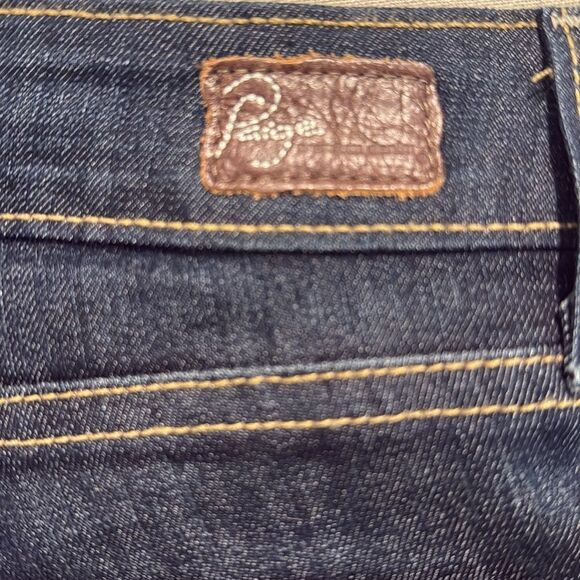 Paige Peg Skinny Dark Wash Mid Rise Tall Denim Jeans - Picture 14 of 16